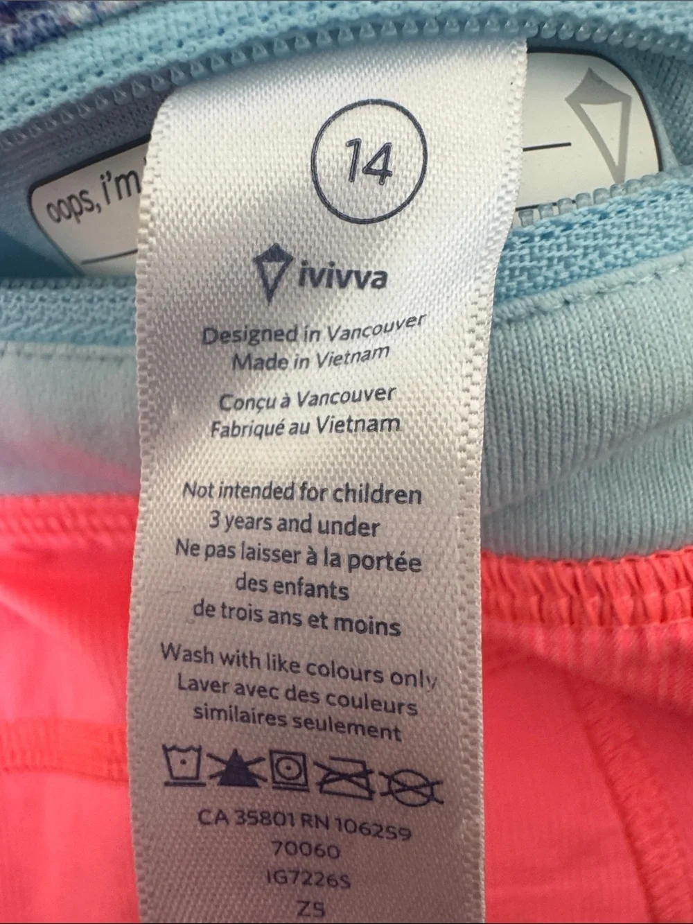 Ivivva by Lululemon Girls Size 14 Neon Coral Running Shorts Activewear - Picture 5 of 6